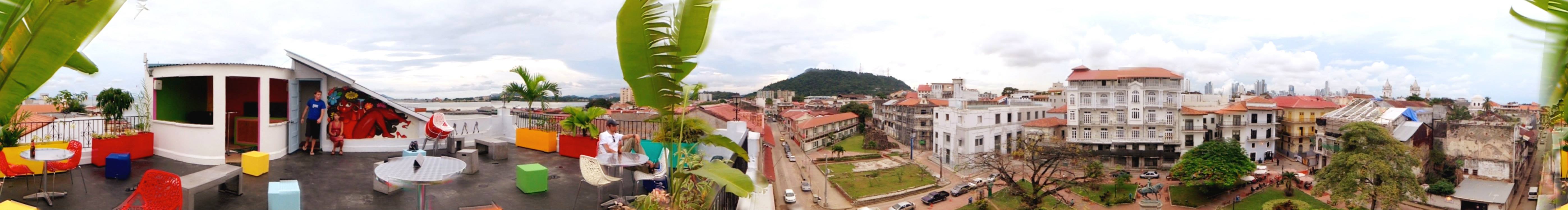 A "Panama Panorama" from the roof of Panamericana Hostel in Panama City