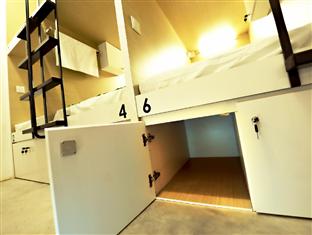 Hostel lockers come in all shapes and sizes. These ones at b88 Hostel in Singapore are beneath the beds