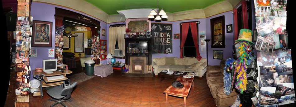 The funky digs at the India House Hostel in New Orleans, my first U.S. hosteling experience (source: IndiaHouseHostel.com)